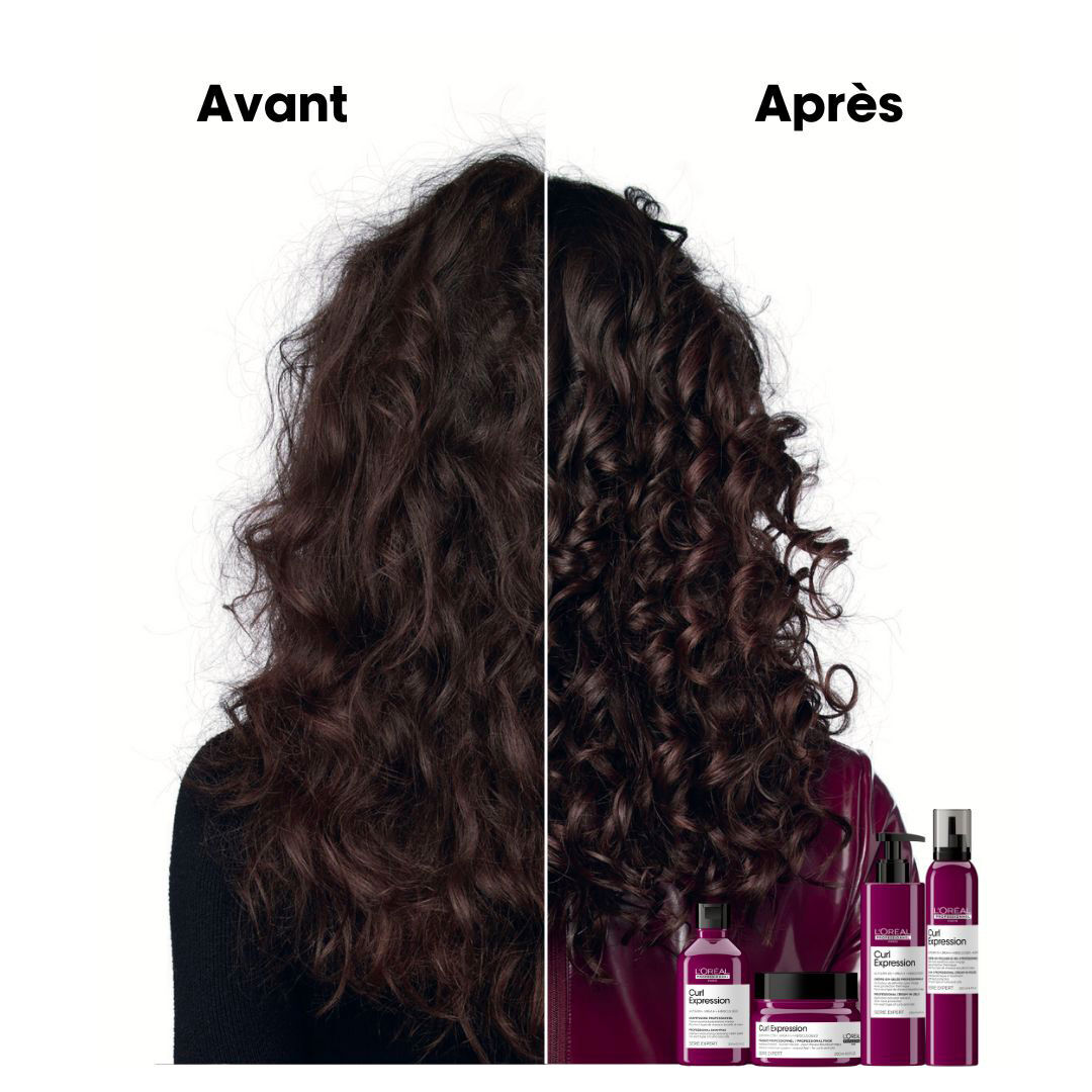 Avant/après utilisation de la gamme Curl Expression